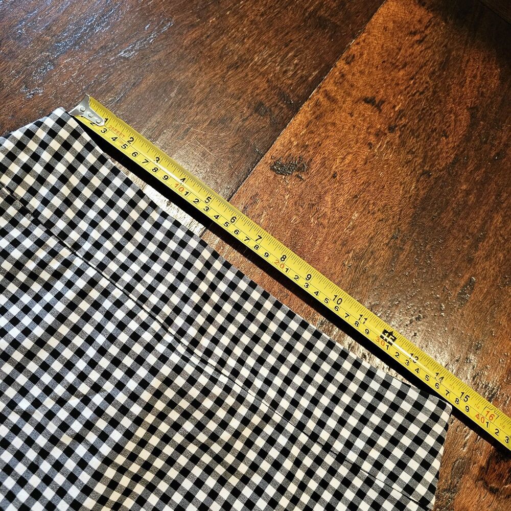 CHARTER CLUB gingham skort womens 8 black white stretch embroidered - Picture 5 of 9